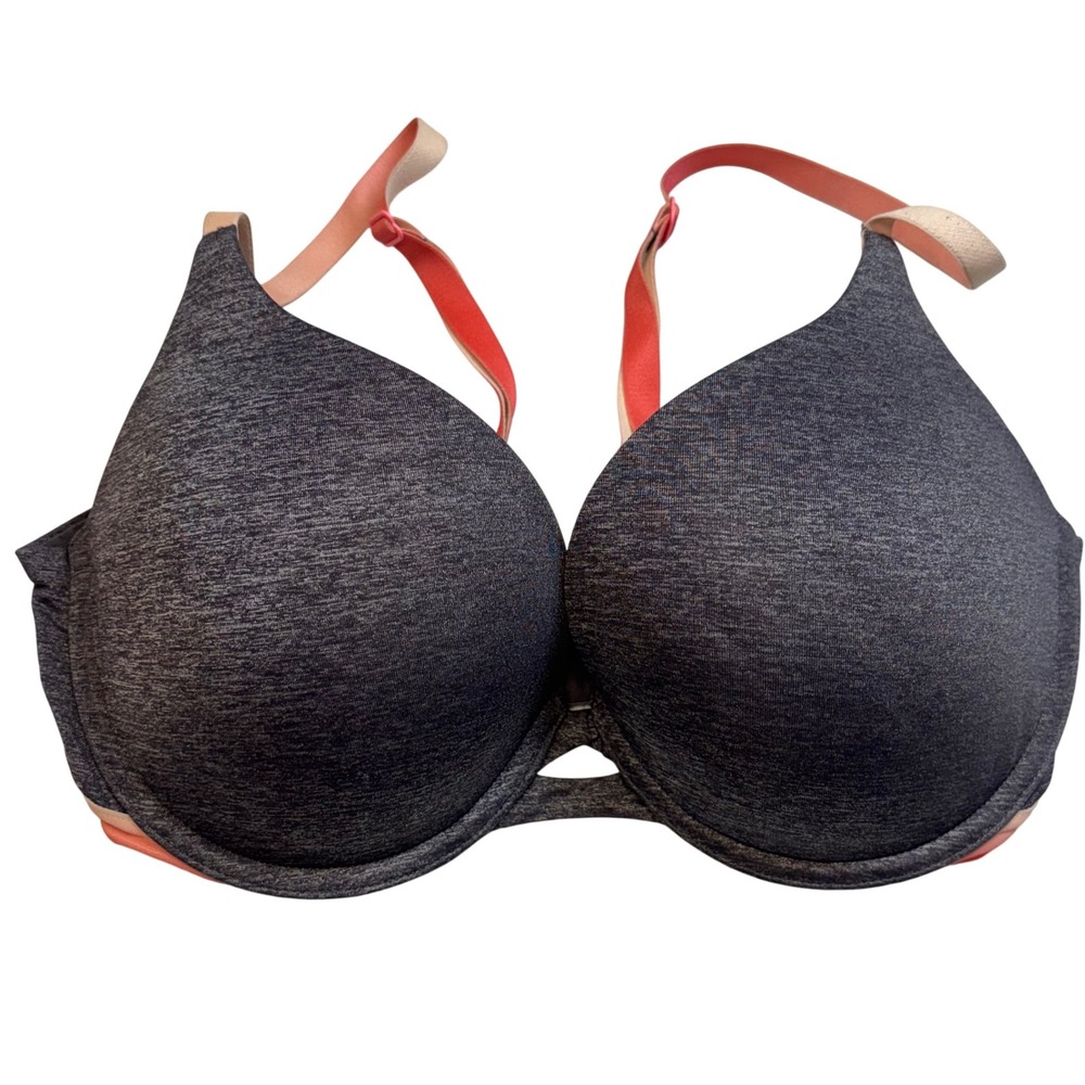 Victoria's‎ Secret Perfect Shape Bra 36C Gray Heather Pink Orange Lined